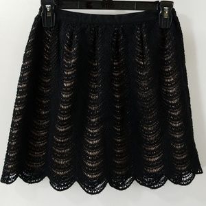 Club Monaco Black Crochet A-line Skirt Size 00